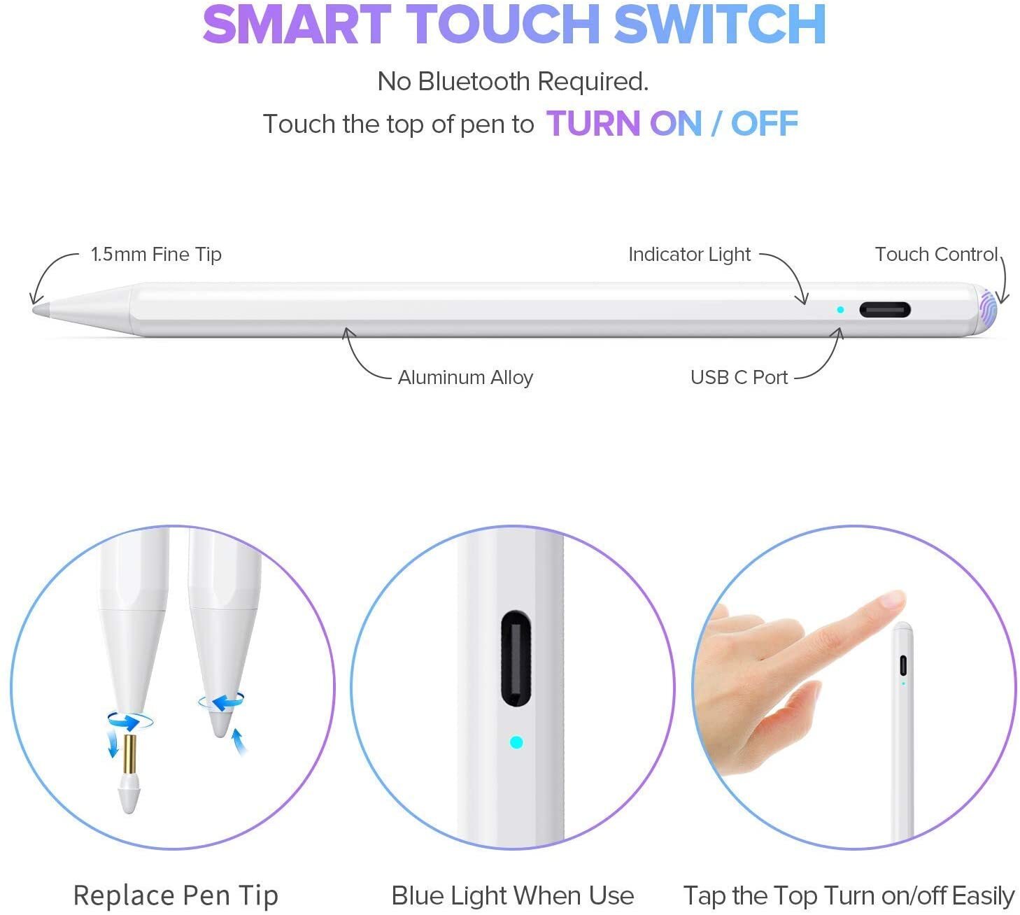 Stylus Pen for iPad with Palm Rejection Active Pencil FOR Apple iPad JAMJAKE