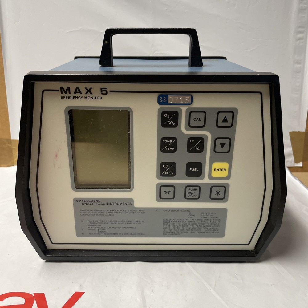 TELEDYNE ANALYTICAL INSTRUMENTS MAX5 PORTABLE COMBUST ANALYZER *PLEASE READ* W92