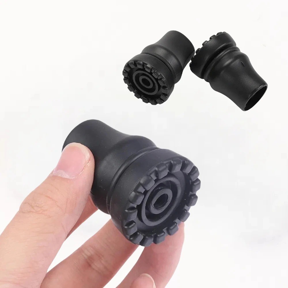 4-Pack Rubber Cane Tips 3/4 Inch Heavy Duty Walking Cane Tips Black Sturdy