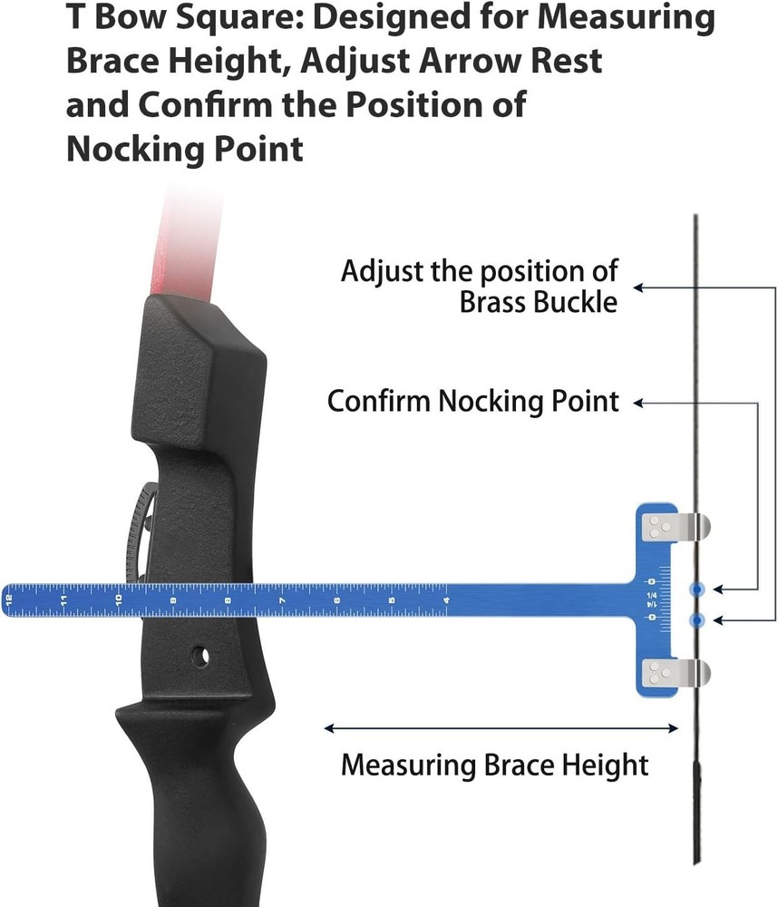 Bow String Nocking Points Pliers Strings Knock Set T Shape Bow Square Ruler N...