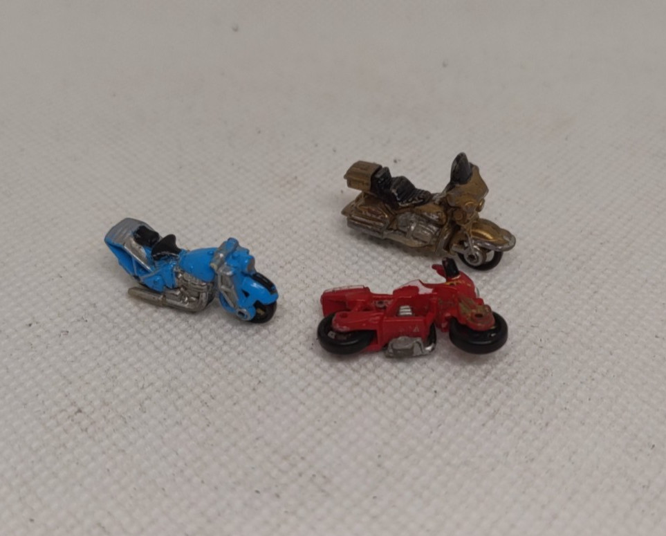 3 Micro Machines Motorcycles In Poor Condition