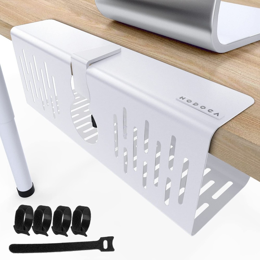 NODOCA No Drill Under Desk Cable Management Tray, 14'' Wire Management, Punch...