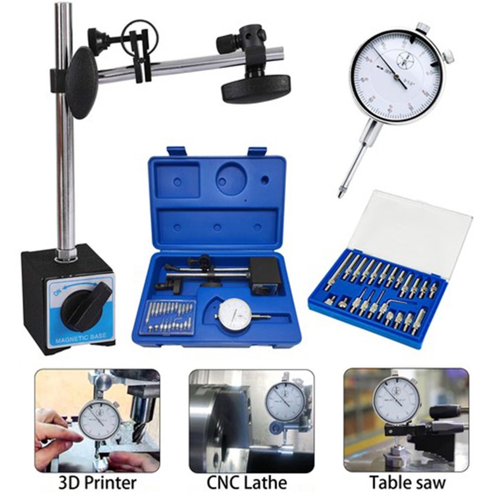 Dial Indicator with Magnetic Base 0.001"Precision Gauge Test Indicator Point Set