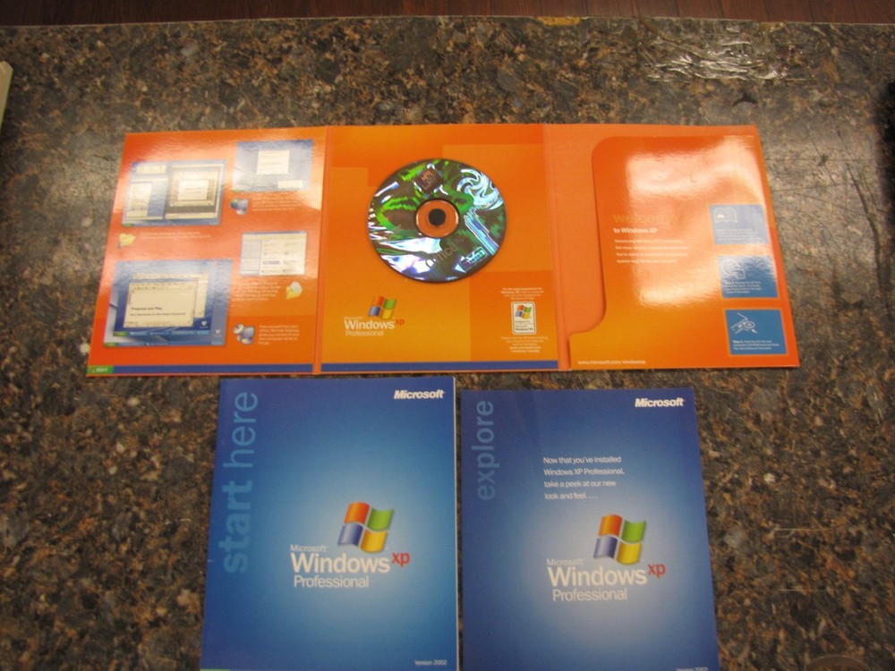 Microsoft Windows XP Professional Version 2002 w/ Product Key w/ 2-CDs- NE34