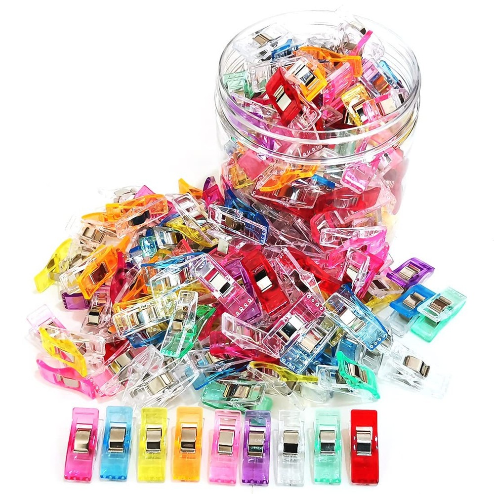 Sewing Clips 100 Pack with Box Quilting Craft Plastic Clips Assorted
