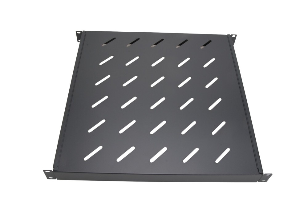 1U Vented Fixed Server Shelf 19" 4 Post Adjustable Rack Mount 18in - 42in Black