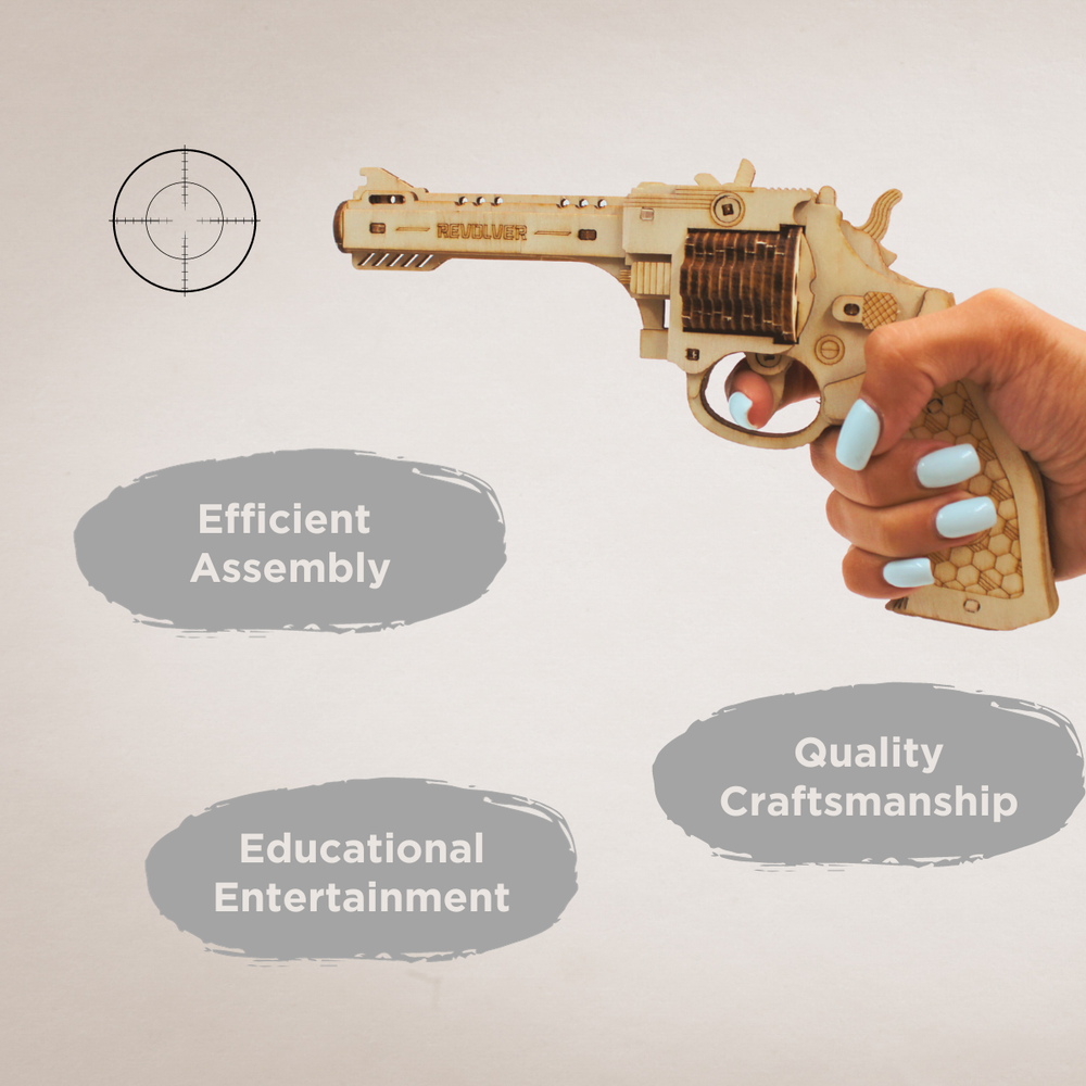 Caliber Revolver Wood Puzzle Gun