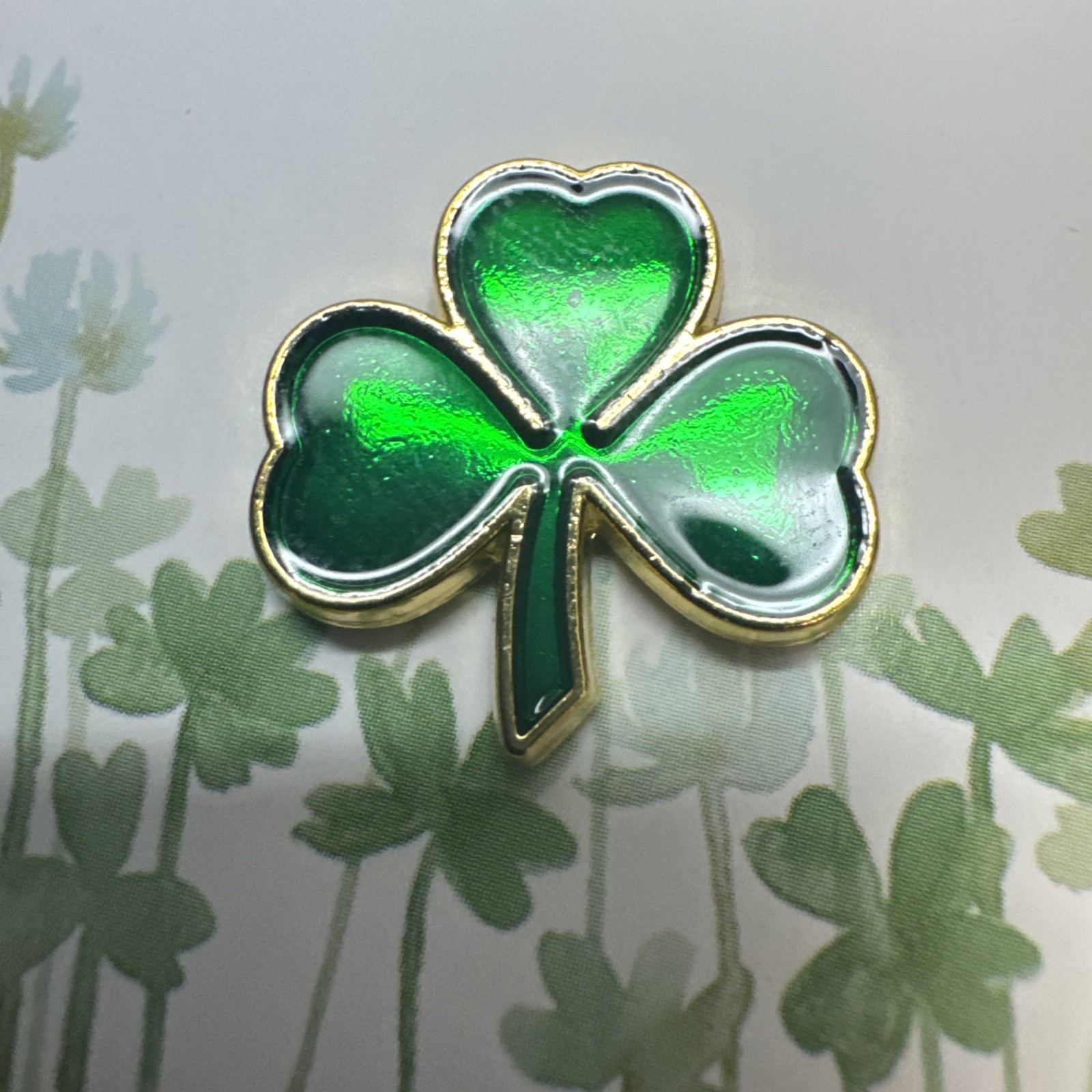 Shamrock Irish Blessing Clover Lapel Pin, Ireland, St Patrick’s Day 🇮🇪 Luck 🍀