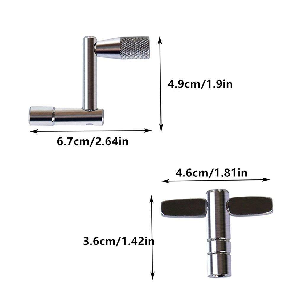 4 Piece Drum Key Set Includes Continuous Motion Speed Key for All Drum Tuning