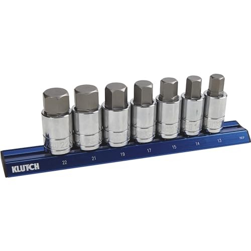 Klutch Hex Bit Socket Set, 7-Pc., Metric