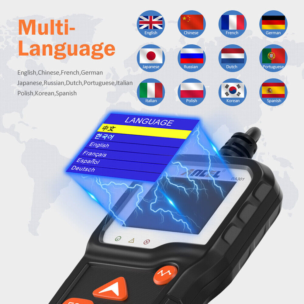 Ancel BA101 Update BA301 Load Battery Tester Digital Analyzer Bad Cell Tool