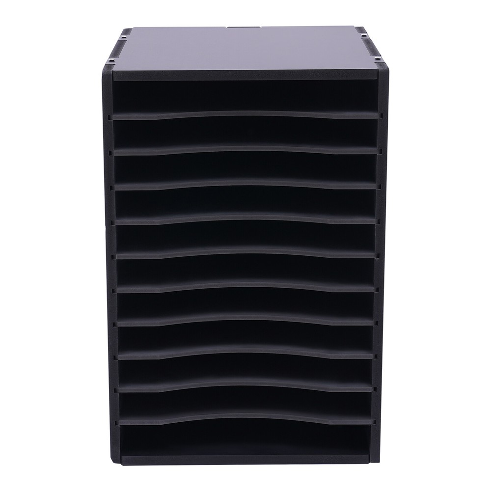 Vertical Desktop Sorter 11 Compartment Letter-size Shelves Durable Laminate