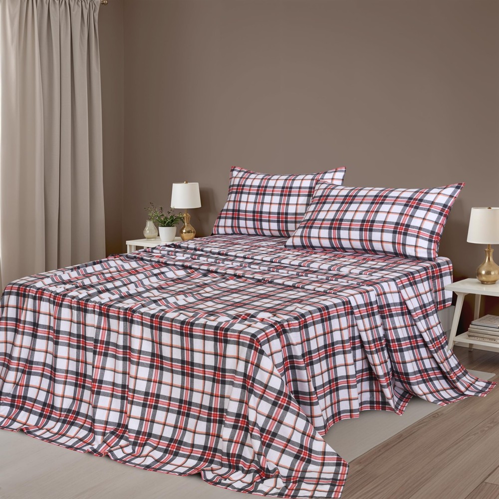 ZOYER Flannel Sheets Queen Size - 100% Cotton Double Brushed Bed Sheets, Deep...
