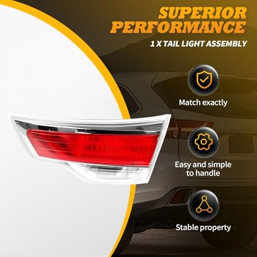 Passenger Side Inner Tail Light Compatible with 2014 2015 2016 Highlander Right