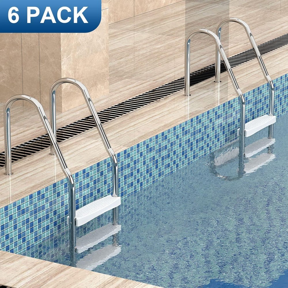 Pool Ladder Steps Replacement, (3-Pack) 18" Universal Heavy-Duty Molded Plastic