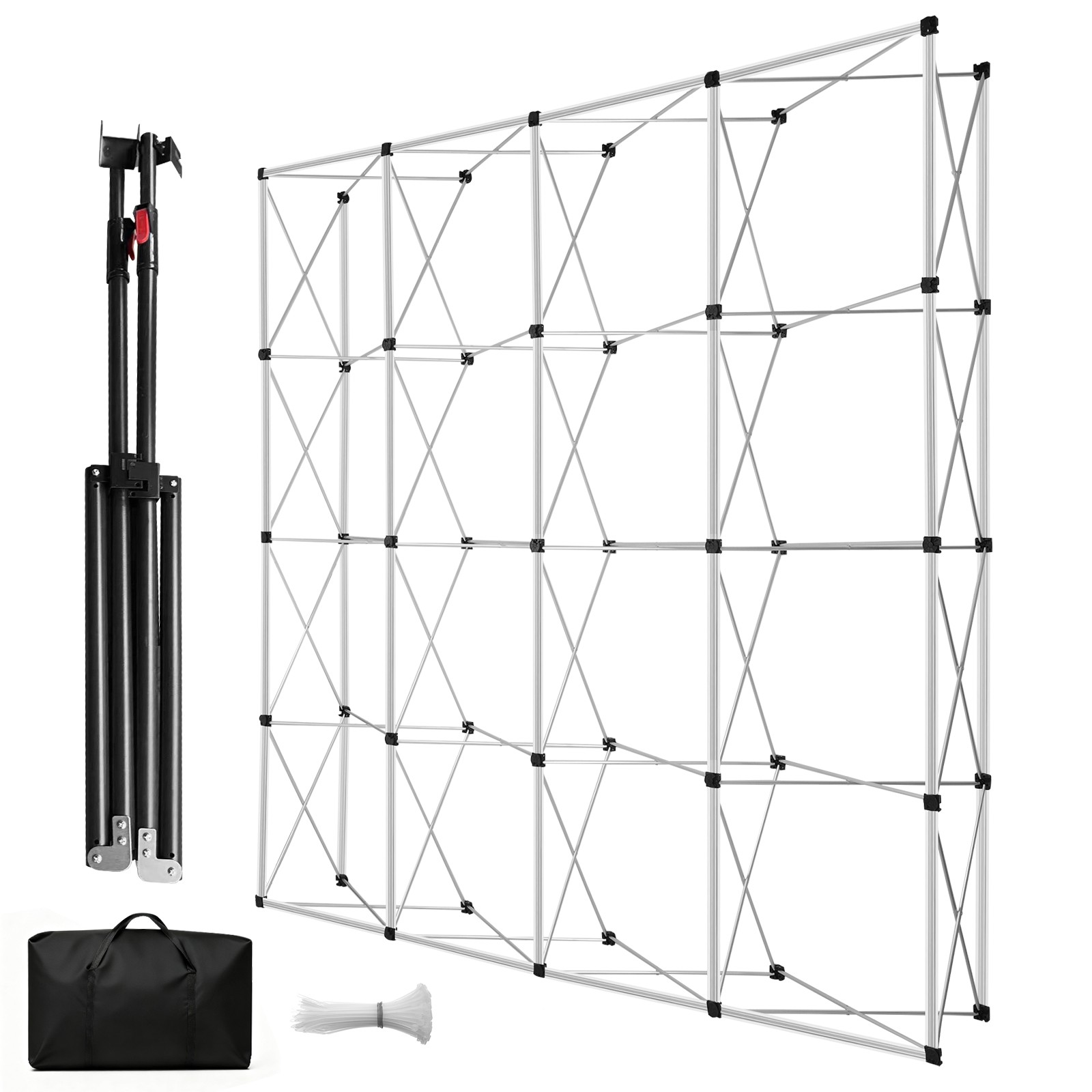 Portable Pop Up Display Stand, Tension Backdrop Booth Frame, Fabric Trade Show