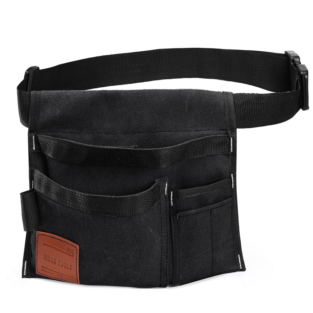 6 Pocket Tool Belt Pouch Utility Work Apron Adjustable Canvas Black