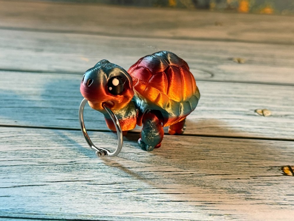 Tiny Turtle Keychain – 3D Printed – Cute Turtle Collectible – 3” x 2”