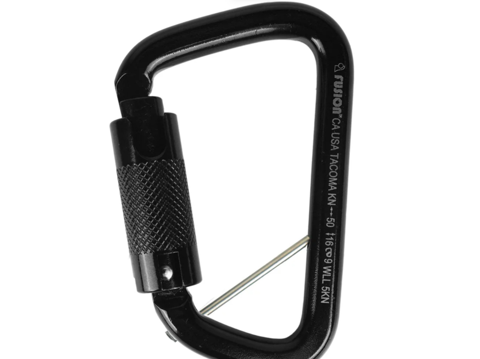 10-pack Fusion Tacoma Carabiner TRIPLE LOCK 50kn - 11,200Lbs HIGH STRENGTH BLACK