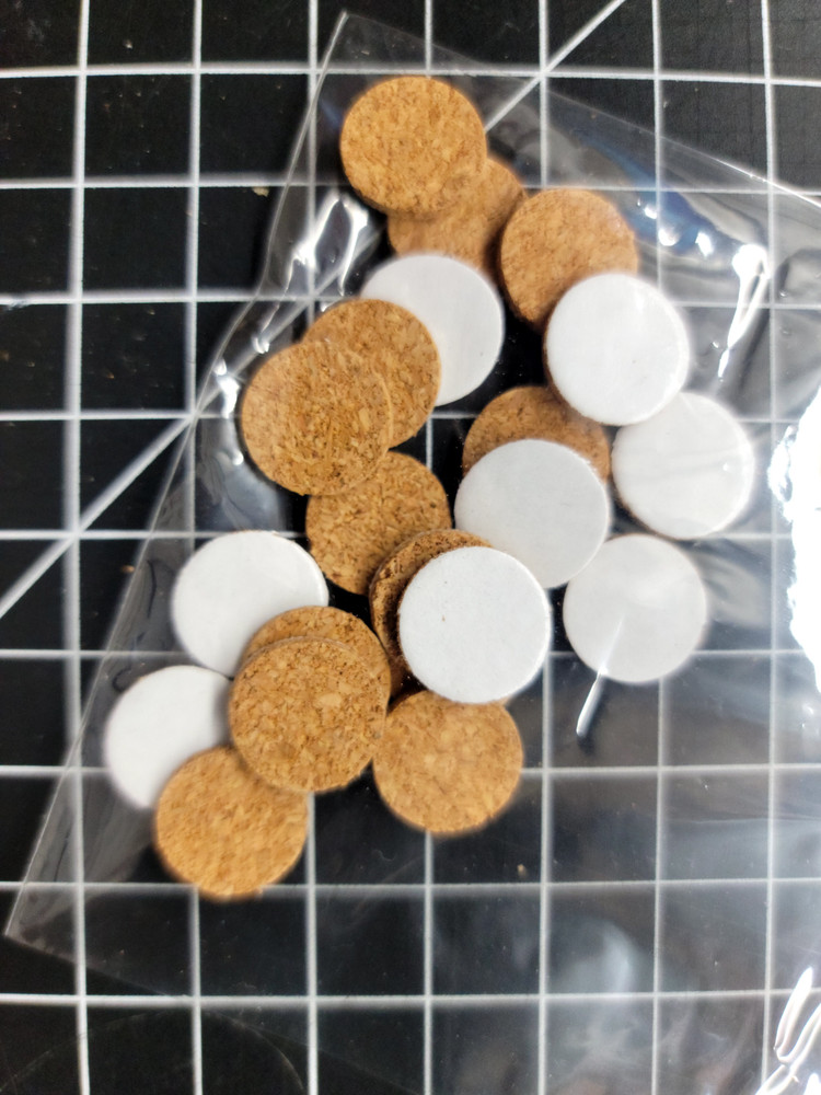 Small 1/2 inch self adhesive craft cork circles