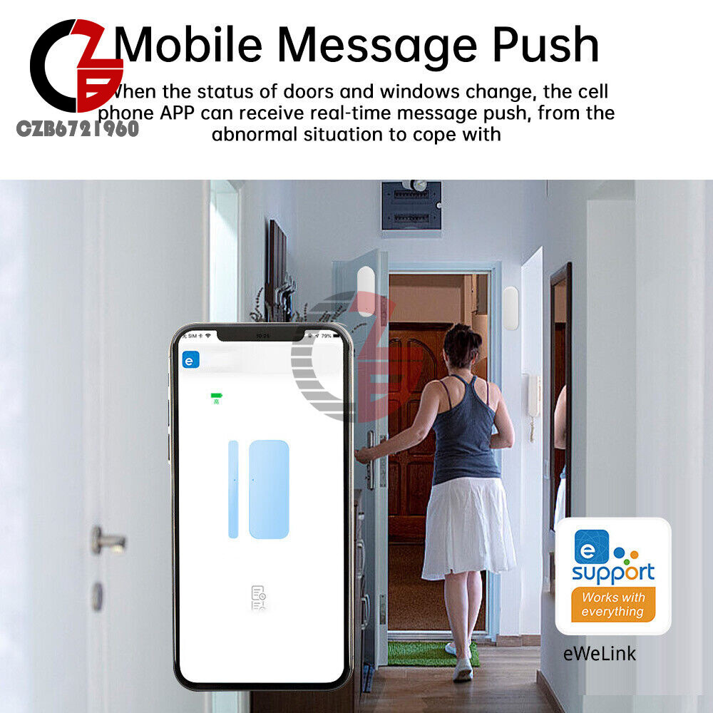 TUYA Wireless WIFI ZigBee Home Security Door Sensor App Control Notification 3V