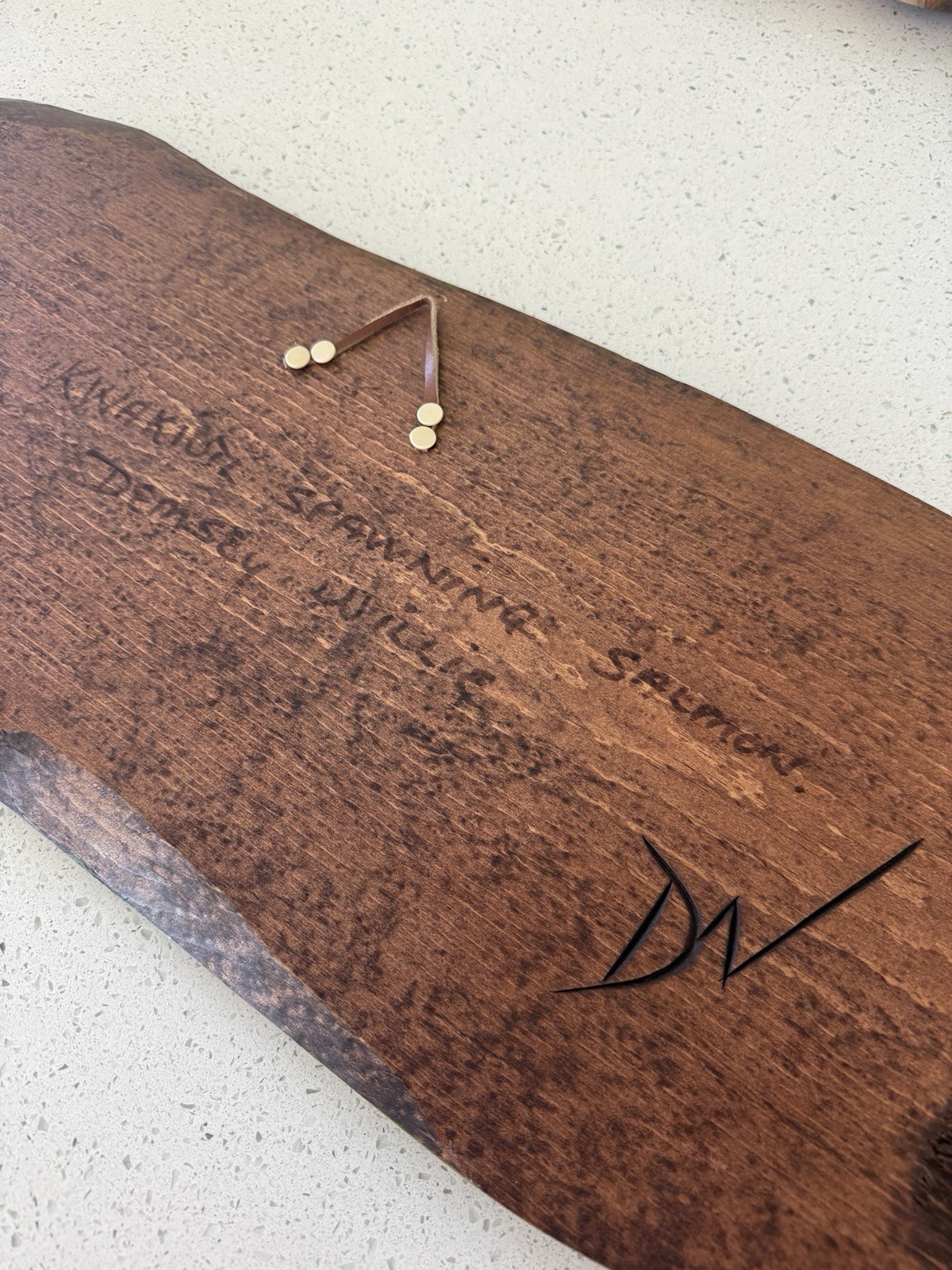 Original Kwakiutl Salmon Spawning Wood Carving by Demsey Willie, Estate Find