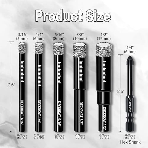 10-Piece Dry Diamond Drill Bits & 10 Piece Multi-Size (with TileDrill)