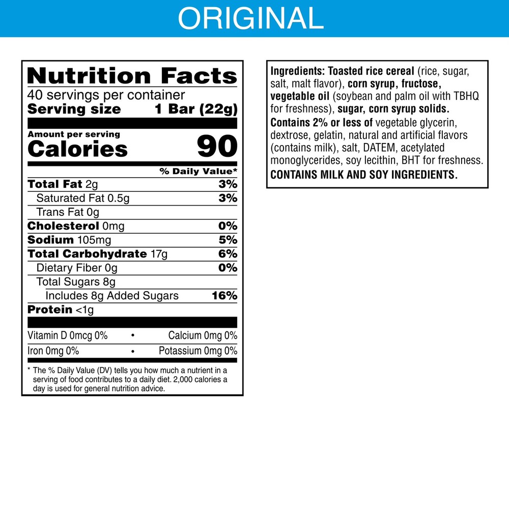 Original Chewy Crispy Marshmallow Squares Snacks