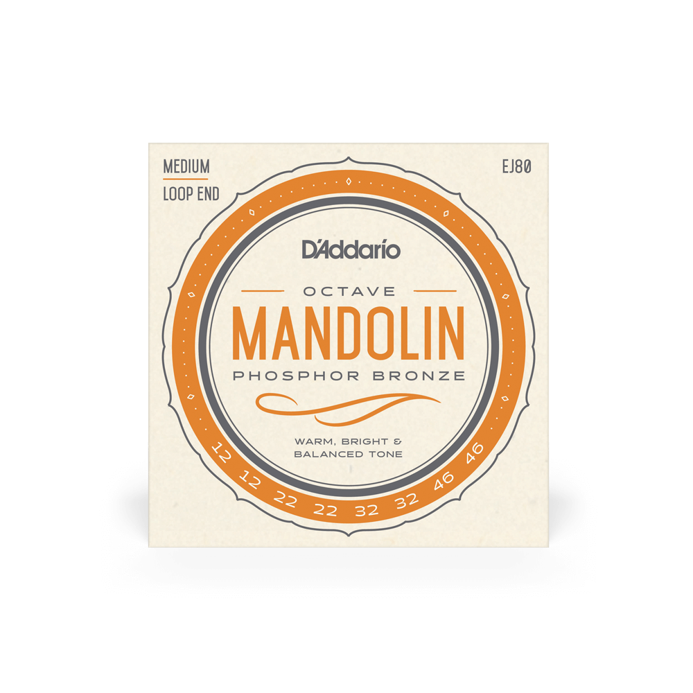 D'Addario EJ80 Phosphor Bronze Octave Mandolin Strings, Medium, 12-46