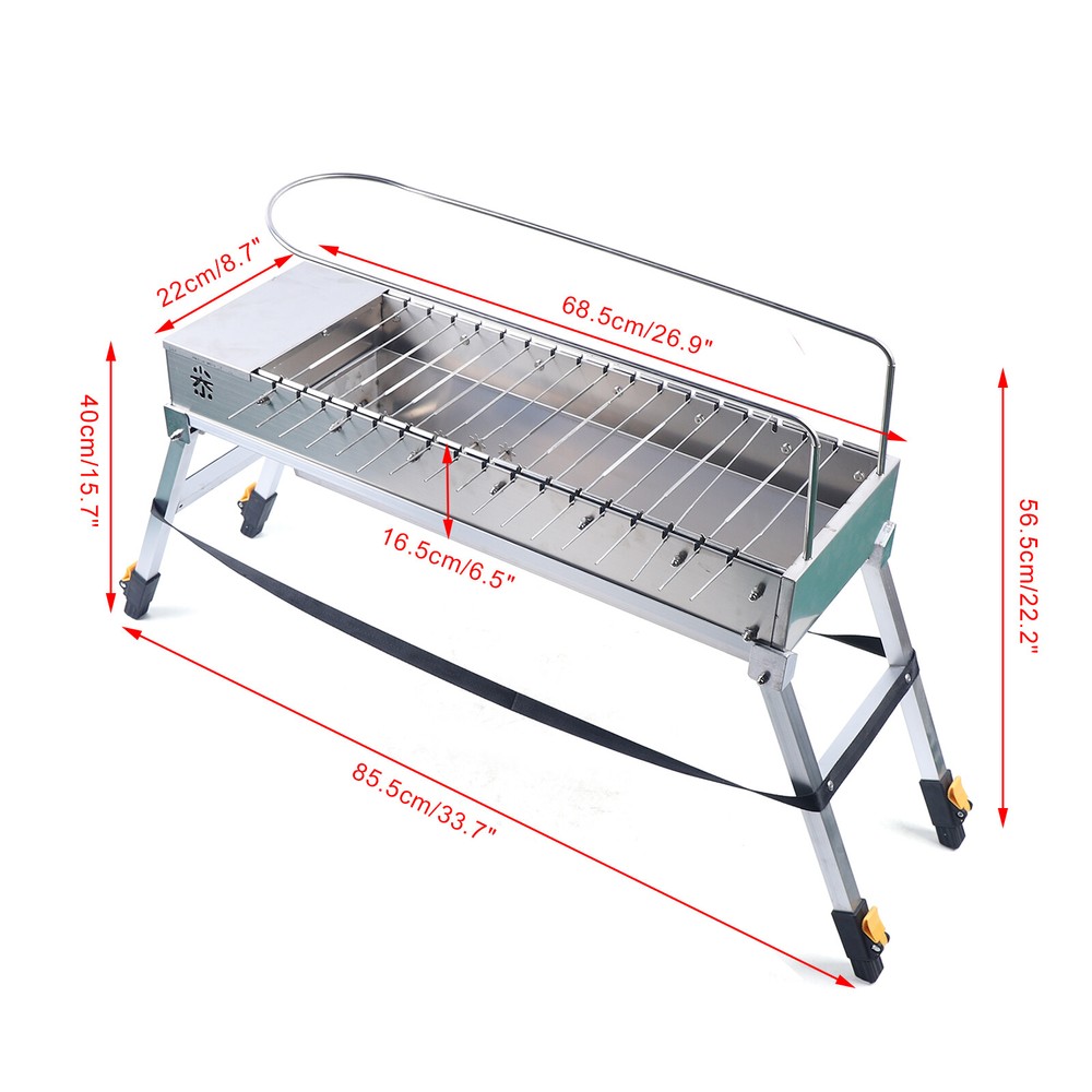 Automatic Rotating BBQ Grill Rack with USB Port for 20 Skewers