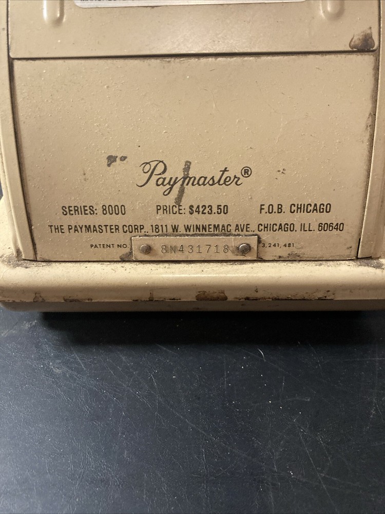 Vintage Paymaster Ribbon Writer Series 8000, Missing Key