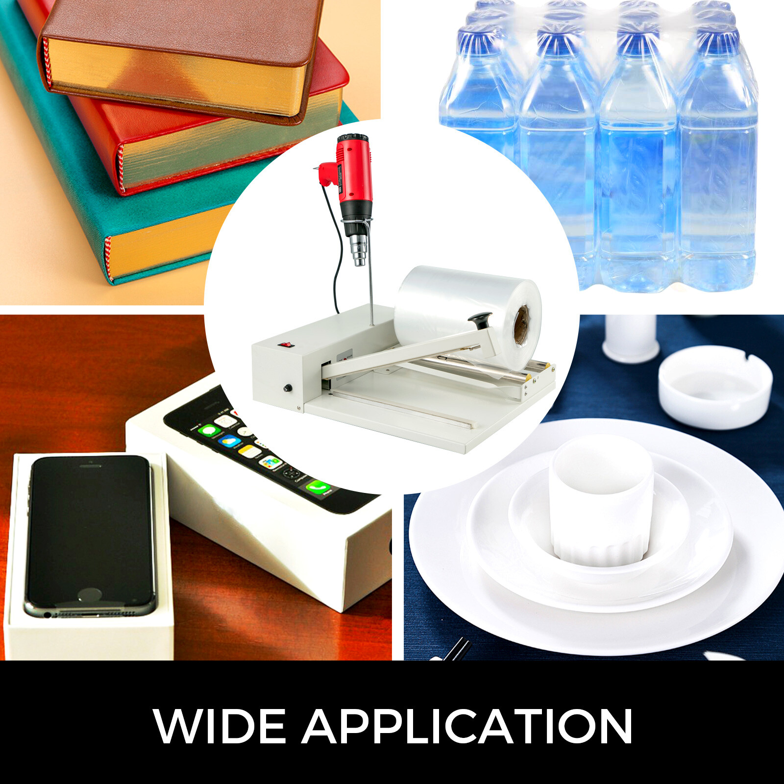 VEVOR 18" 530W Shrink Wrap Sealing Machine 1800W Heat Gun 558 Feet I-bar Sealer