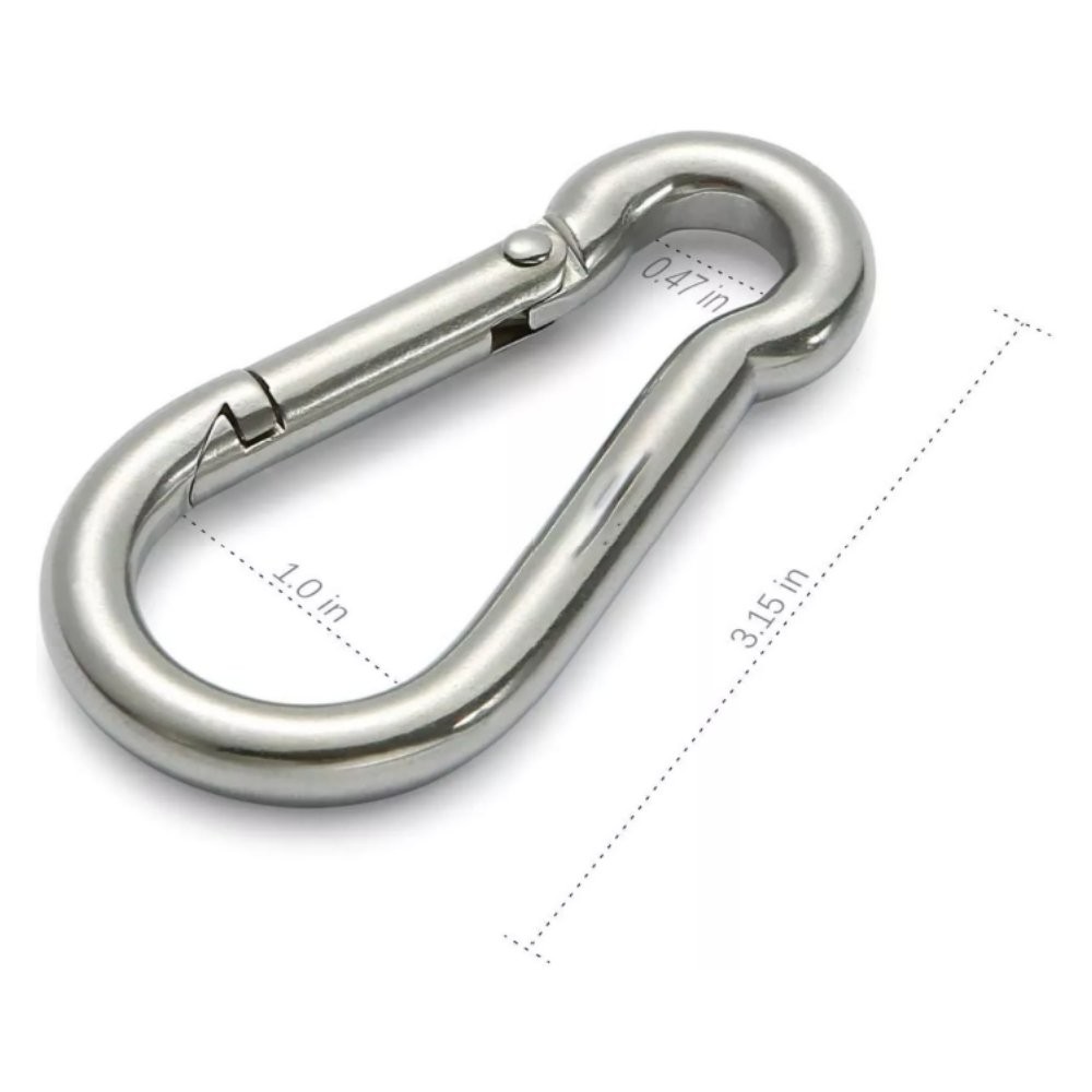 440 Lbs Spring Snap Hook Carabiner Clips Stainless Steel 304, Set Of 6