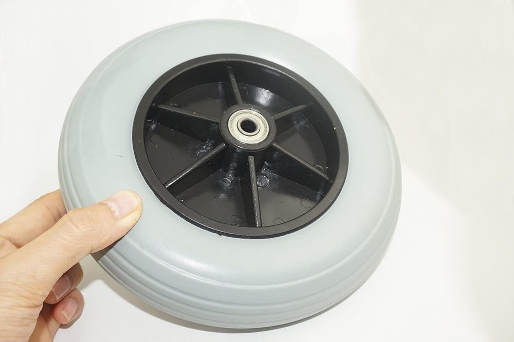 8" x 2" (200x50) Caster Solid Rubber Front Rear 1 Count (Pack of 1), Grey