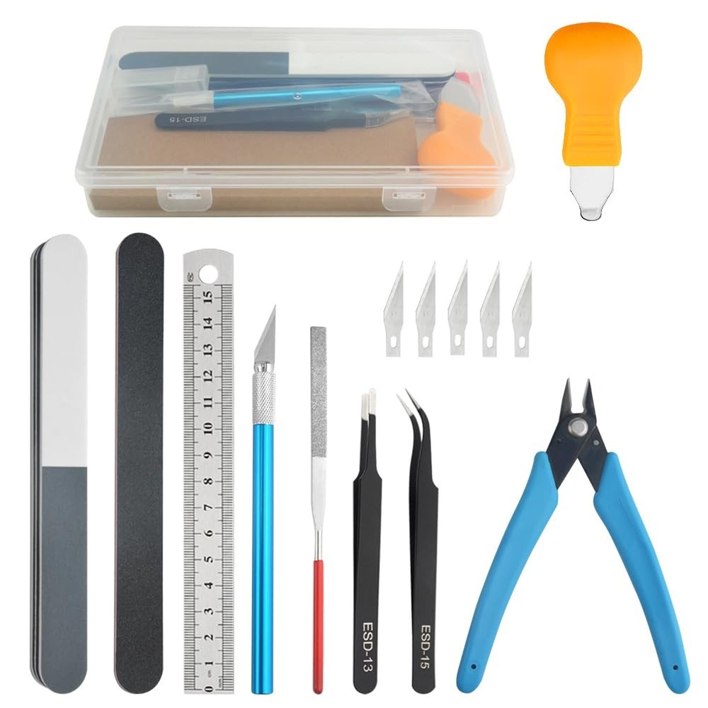 Bigstone 15 PCS Model Tools Kit Hobby Building Tools Craft Set Modeler Basic ...