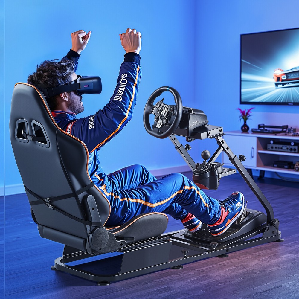 VEVOR Racing Simulator Cockpit Wheel Stand Fit Logitech Thrustmaster CSR Pedals