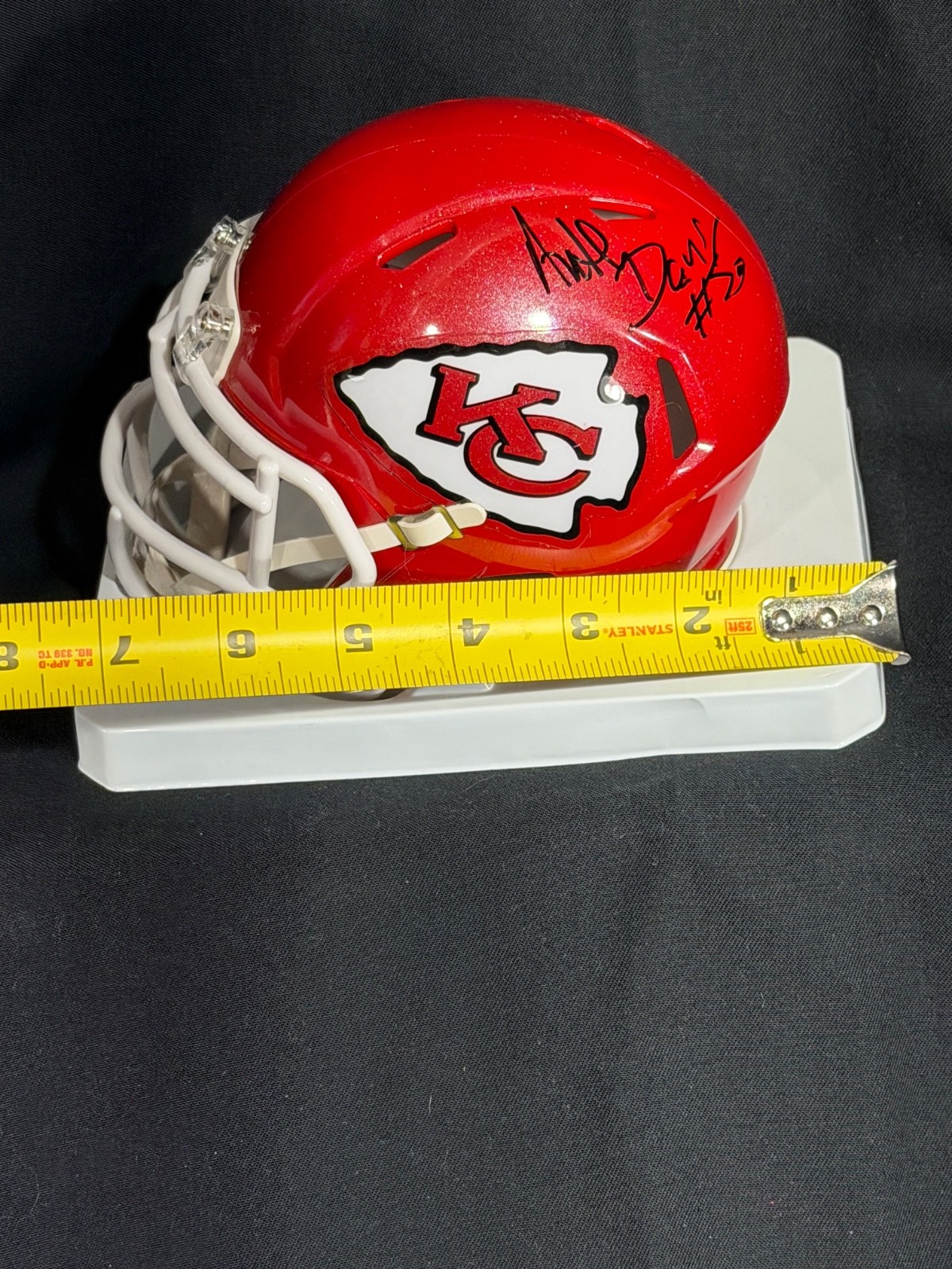 Chiefs Mini Helmet in Case signed by Anthony Davis