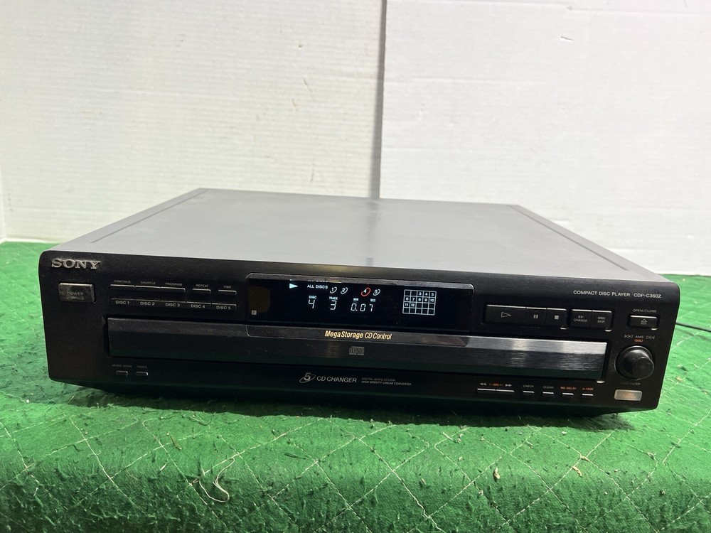 Sony CDP-C360Z 5 Disc Carousel CD Player TESTED WORKING No Remote