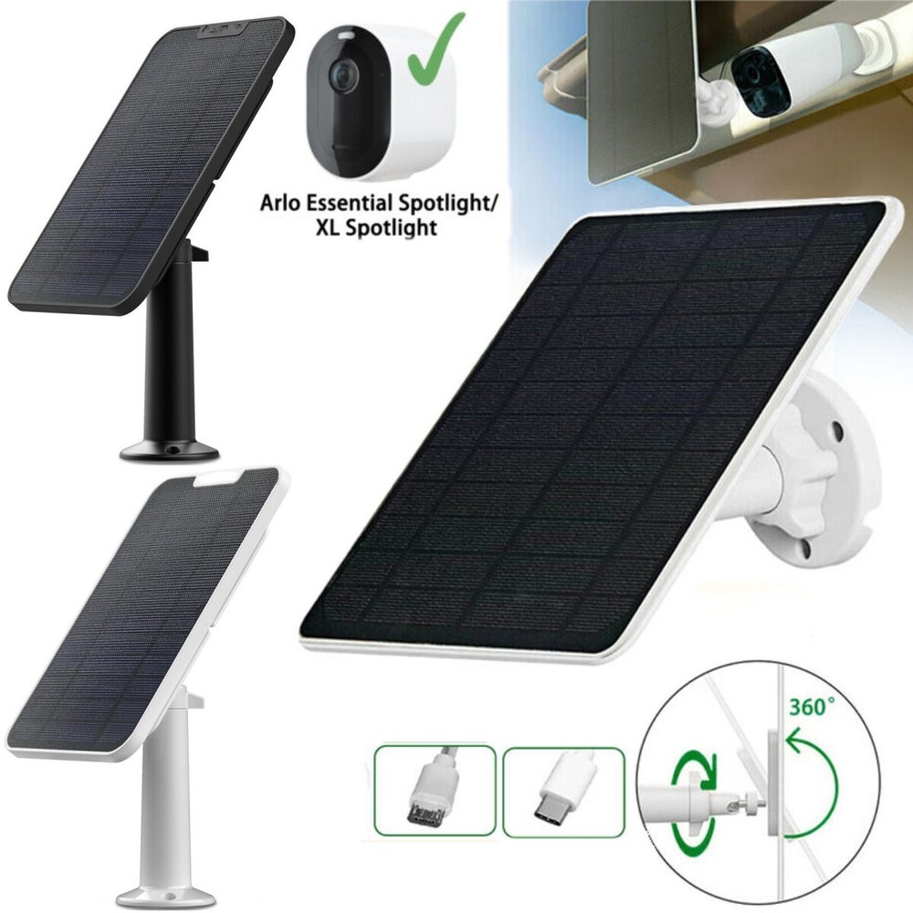 Solar Panel Charging for Arlo Essential Spotlight / XL Spotlight Camera Battery
