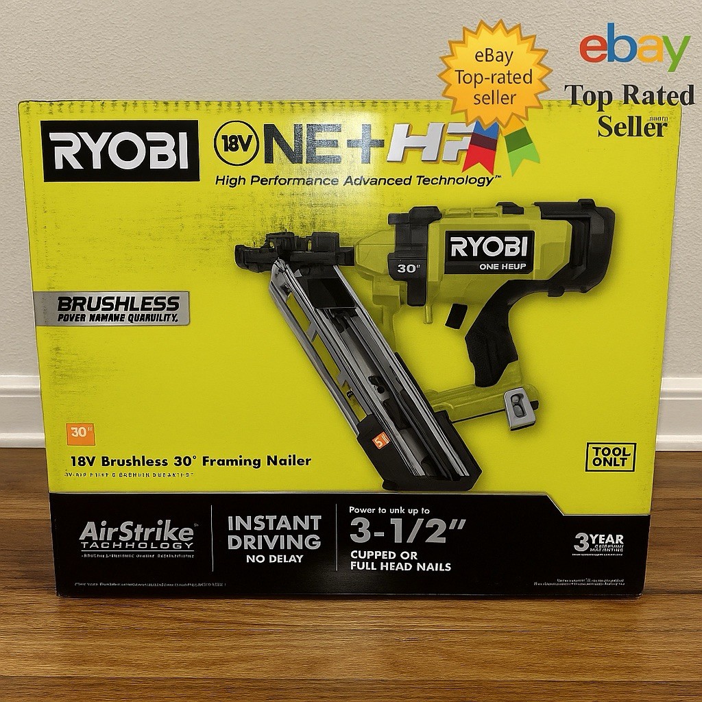 RYOBI 18V Brushless AirStrike 30° Framing Nailer Tool Only  Brand New Cordless