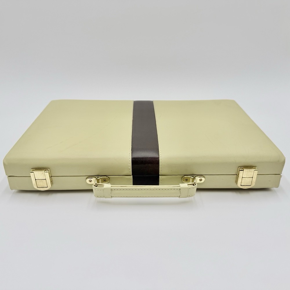Vintage Backgammon Set Case Complete Dice Chips Folding Board EUC