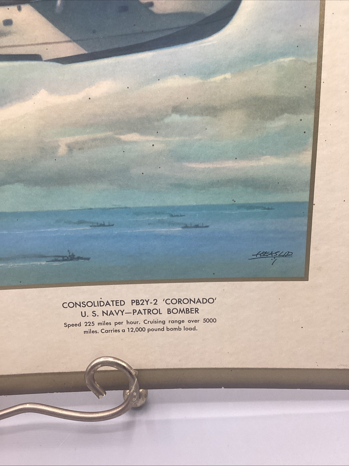 Original 1943 Coca-Cola WW 2 Coronado PB2Y-2 Navy Patrol Bomber Advertising Sign