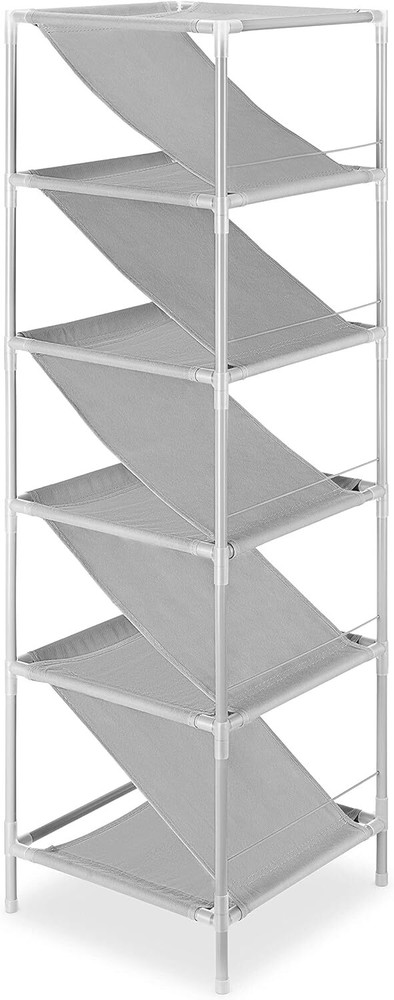 Whitmor Spacemaker Shoe Tower, 5-Tier, Gray