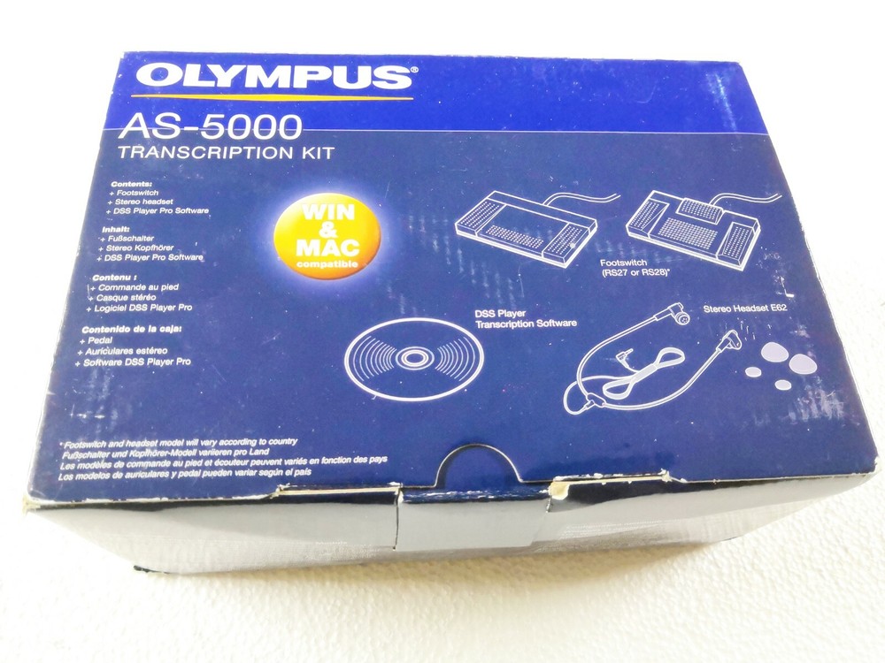 Olympus AS-5000 Transcription Kit RS-27 Foot Switch, Headset E62