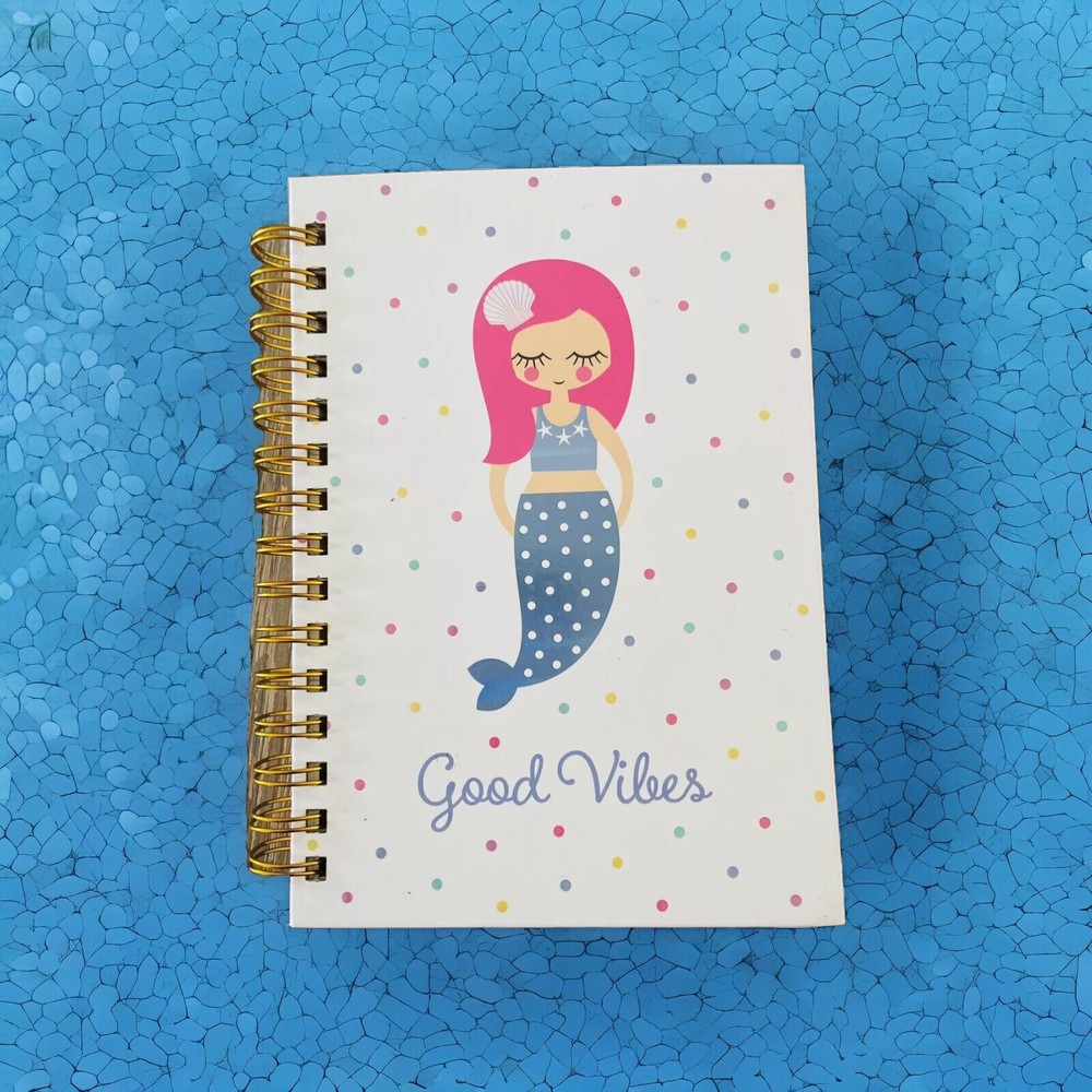 Graphique Mermaid Notebook Journal Good Vibes Spiral Lined Note Book 160 Pages