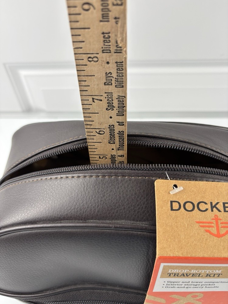 NWT Dockers Drop Bottom Travel Kit Upper & Lower Compartments Grab & Go Handle