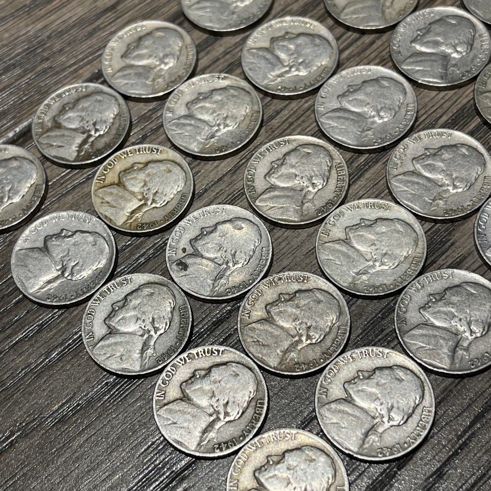 1942 P Jefferson Nickel Roll