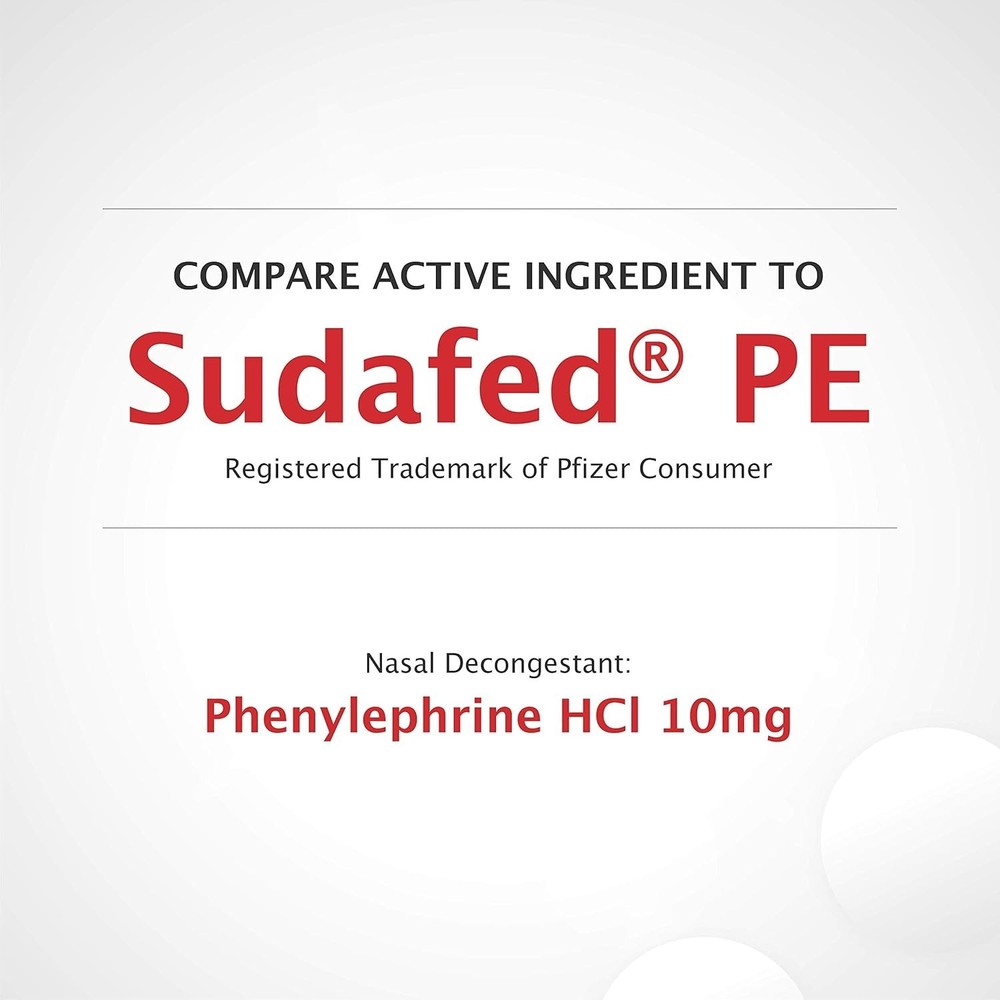 100 Pack Medi-First Sinus Pressure Relief - Non-Drowsy Phenylephrine Tablets