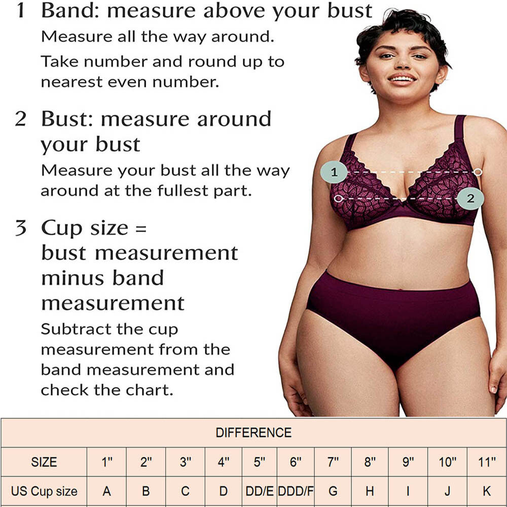 Plus Size Bra with Underwire Woman's Full Coverage Lace Bra Unlined Non Padded