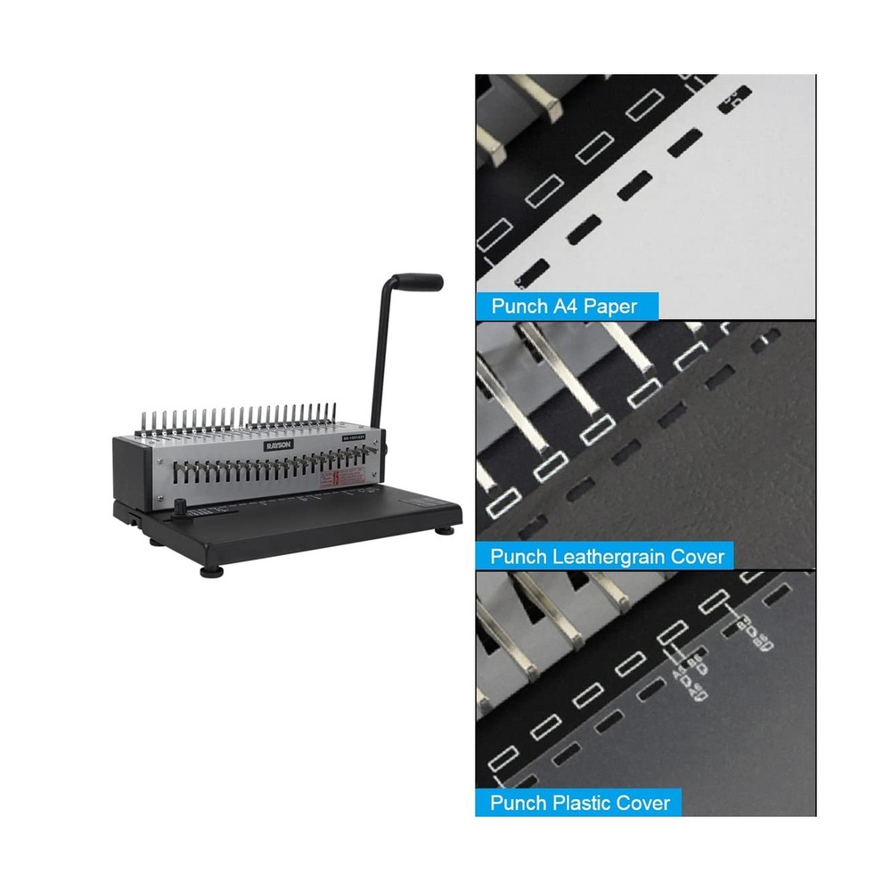 Rayson SD-1501A21 Binding Machine with Combs Set - 21 Hole / 200 Sheets Comb ...